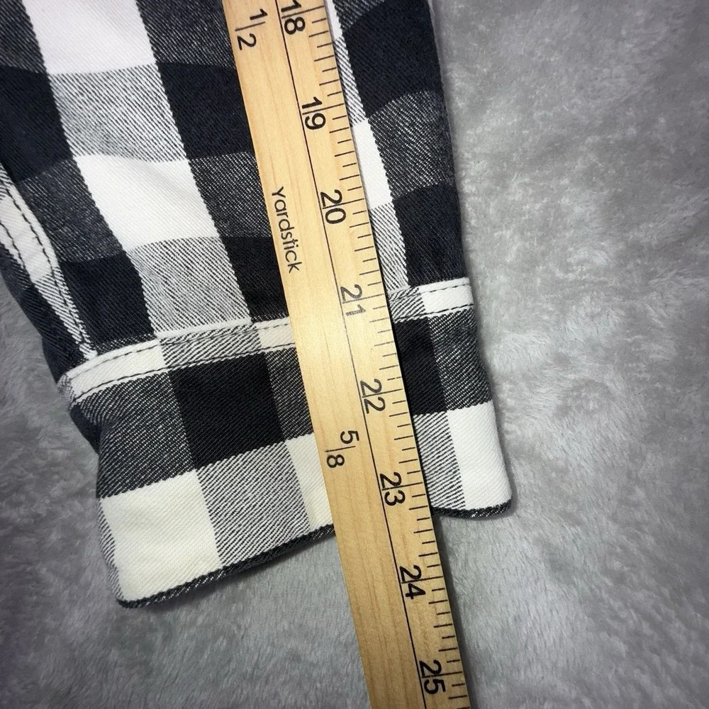 Brazos Work Force Men's‎ Black/white Plaid Flannel Jacket Shirt XL Quilted Lined